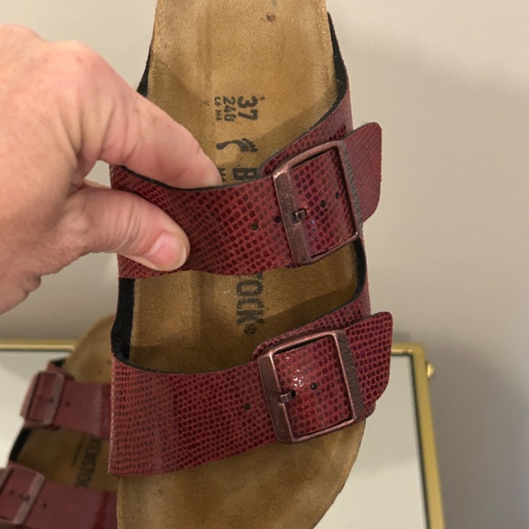 Birkenstock Arizona Birko-Flor - Magical Metallic Maroon Women's 37 - Picture 2 of 8